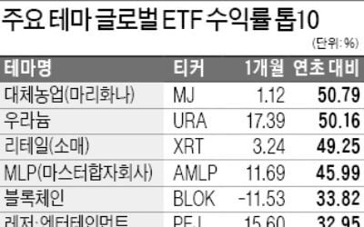 글로벌 ETF 선두는 '대마초·우라늄'