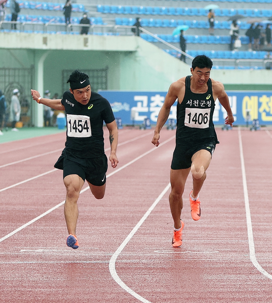 '10초37' 이규형, 남자일반부 100ｍ 우승…남고부 비웨사는 실격