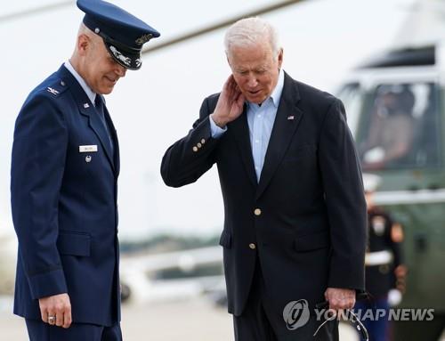 바이든 순방 취재단 전세기 멈춰세운 매미떼…6시간 출발 지연