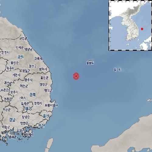 기상청 "경북 울릉 울릉도 남서쪽서 규모 2.0 지진 발생"