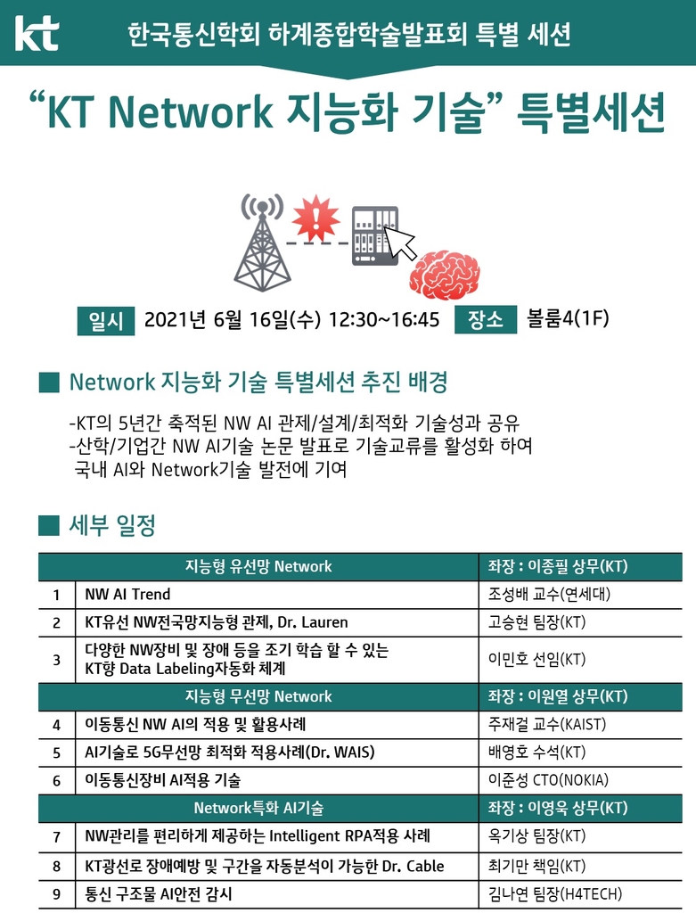 KT, 한국통신학회 학술행사서 네트워크AI 성과 공유