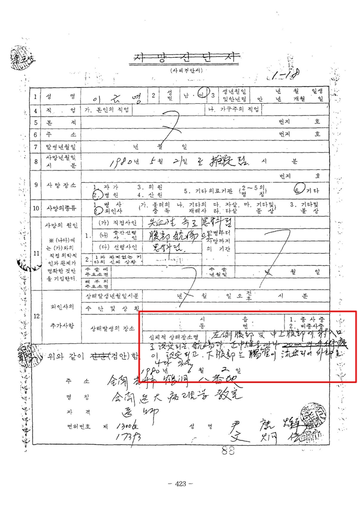 41년 만에 작은 단서로 추적 끝에 찾은 5·18 무명 열사