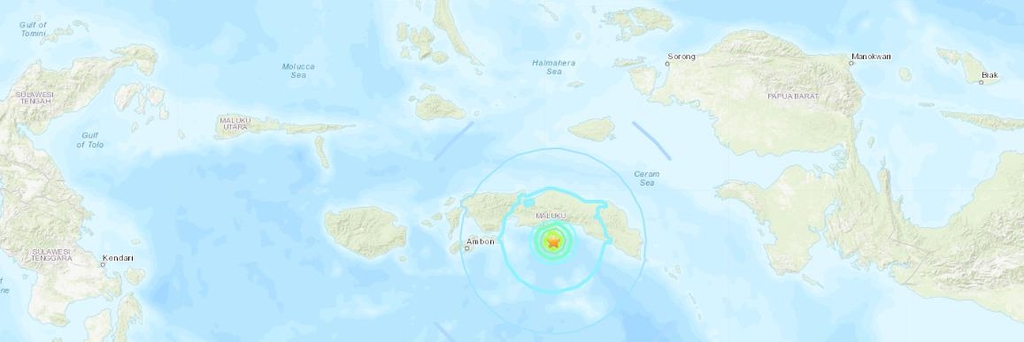 인도네시아 몰루카 해상 5.8 지진…쓰나미 우려 고지대 대피