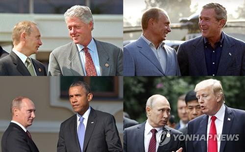 5번째 미 대통령 만난 푸틴…한대 칠 뻔한 부시·노려본 오바마