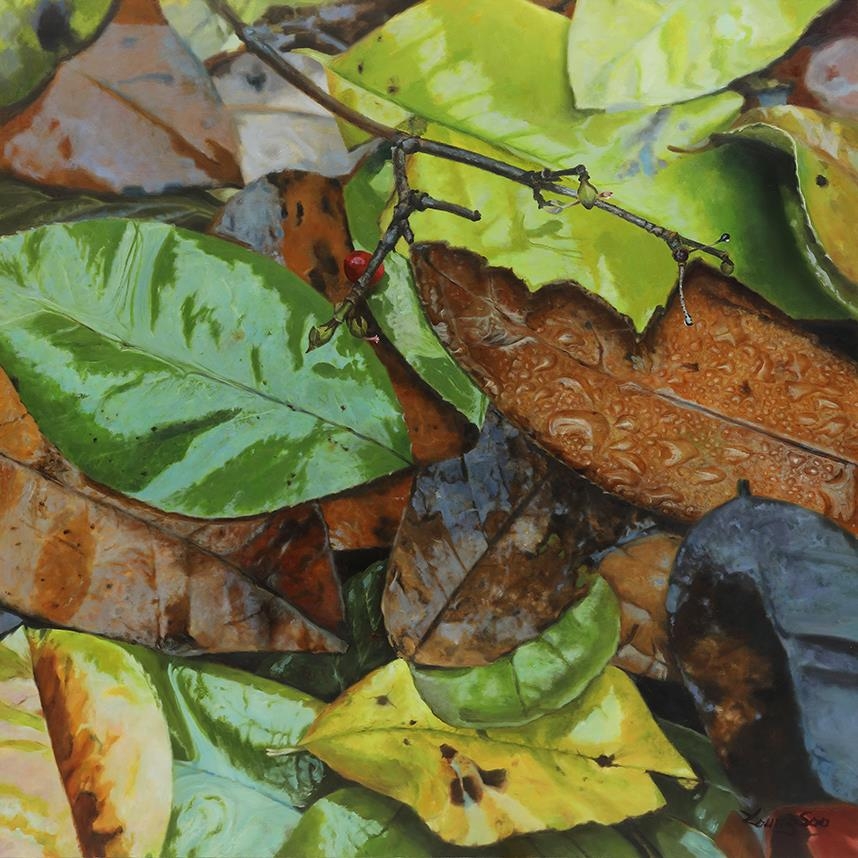 낙엽에 맺힌 물방울…화폭에 담은 자연 속 찰나의 미