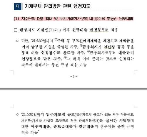 개인별 DSR 규제, 7월 전 분양 중도금·잔금대출 미적용