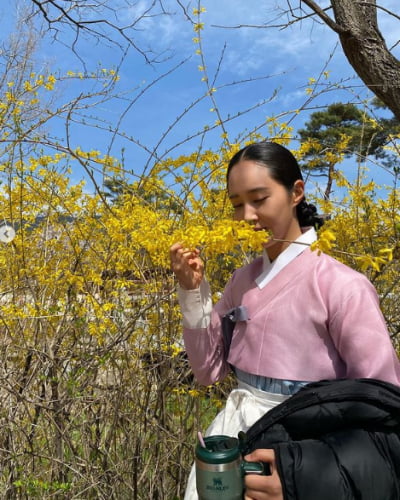 '한복엔 텀블러 커피' 유리 "보쌈 시청 감사드려요~"[TEN★]