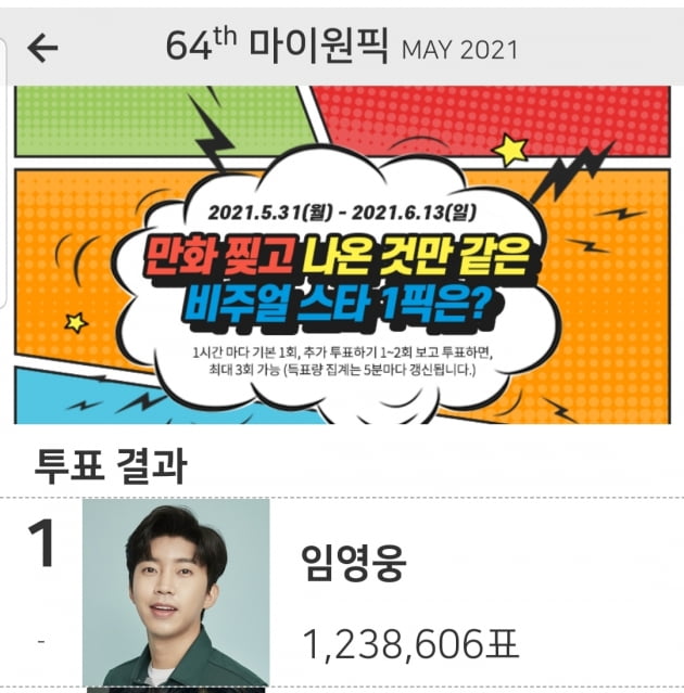 '감성장인' 임영웅...만화 찢고 나온 것만 같은 스타 1위 선정 