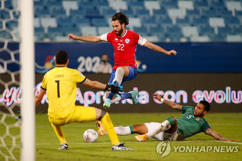 칠레, 볼리비아 1-0 잡고 코파 첫 승…브레레턴 A매치 데뷔골