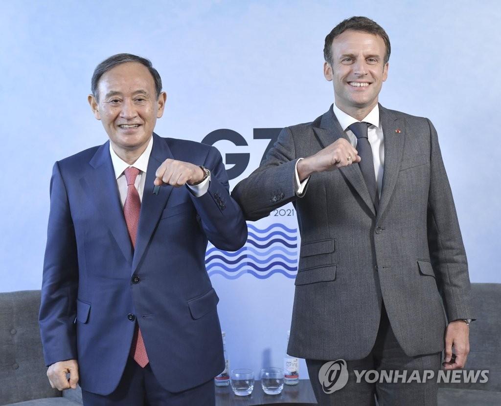 바이든, G7서 스가와 10분 대화…"도쿄올림픽 개최 지지"(종합2보)