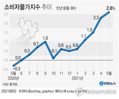 한은 "5월 물가상승률, 예상한 수준…기저효과 가장 큰 달"