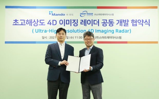 ㈜만도_스마트레이더시스템, '초고해상도 4D 이미징 레이더 공동 개발' 협약 체결