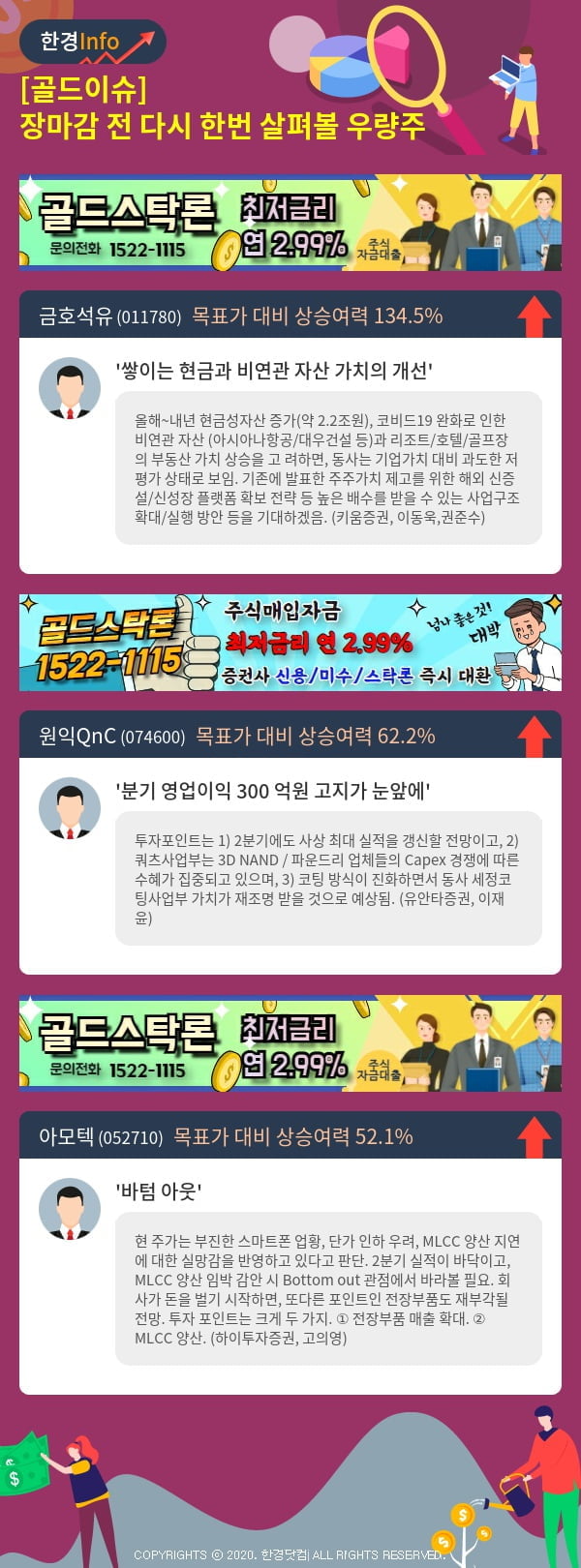 [골드이슈] 장마감 전 다시 한번 살펴볼 우량주