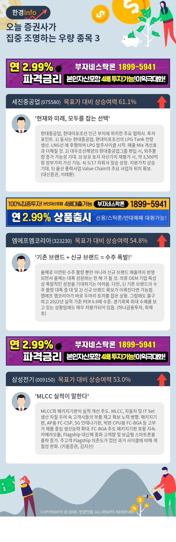 [포커스]오늘 증권사가 집중 조명하는 우량 종목 3