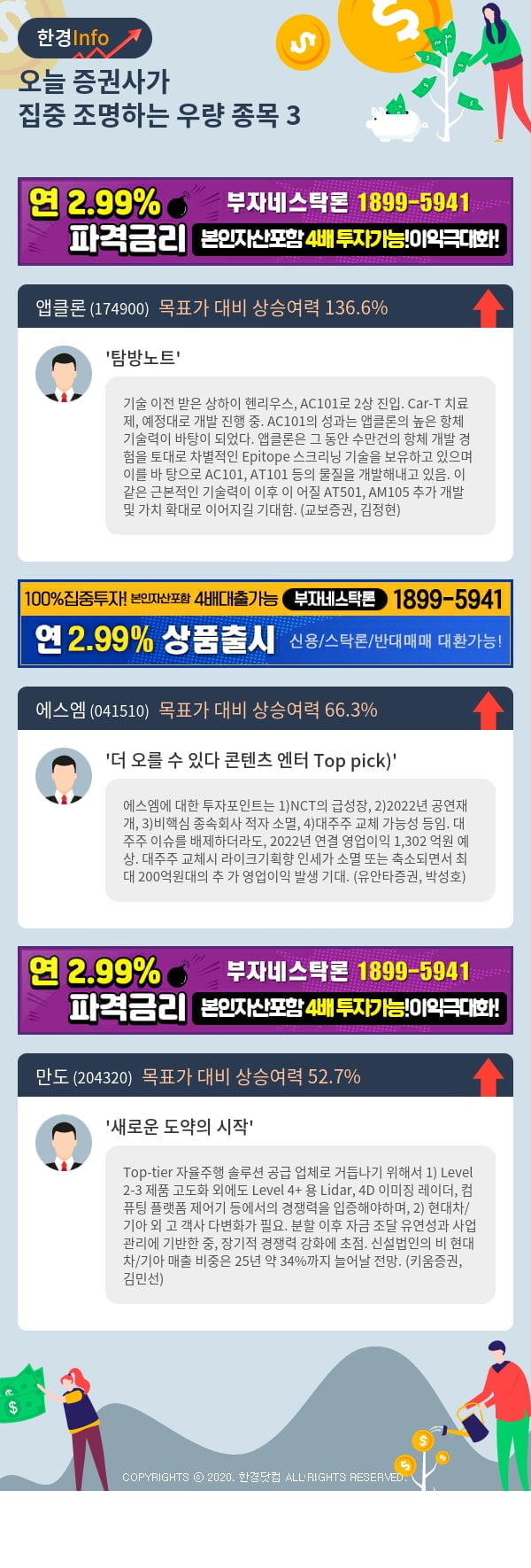 [포커스]오늘 증권사가 집중 조명하는 우량 종목 3