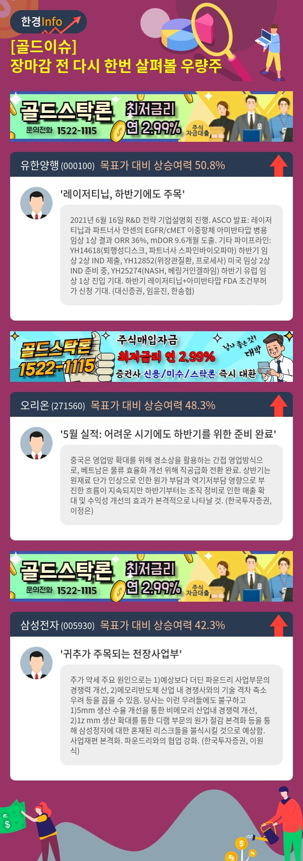 [골드이슈] 장마감 전 다시 한번 살펴볼 우량주