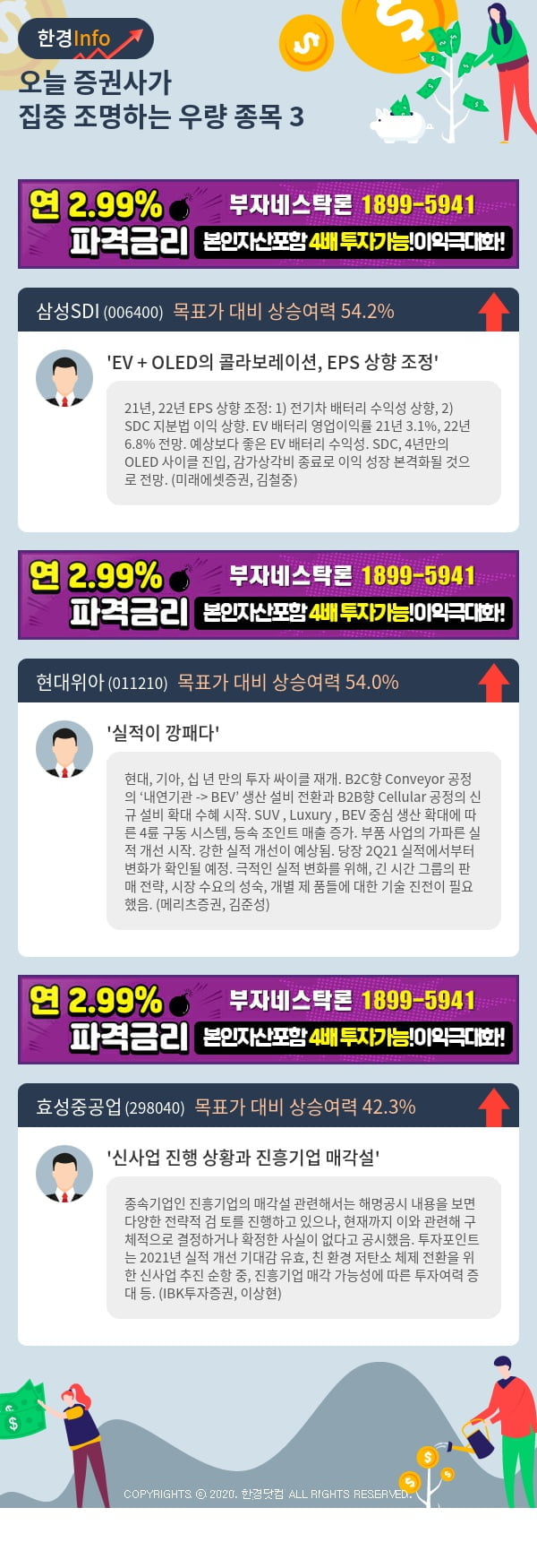 [포커스]오늘 증권사가 집중 조명하는 우량 종목 3