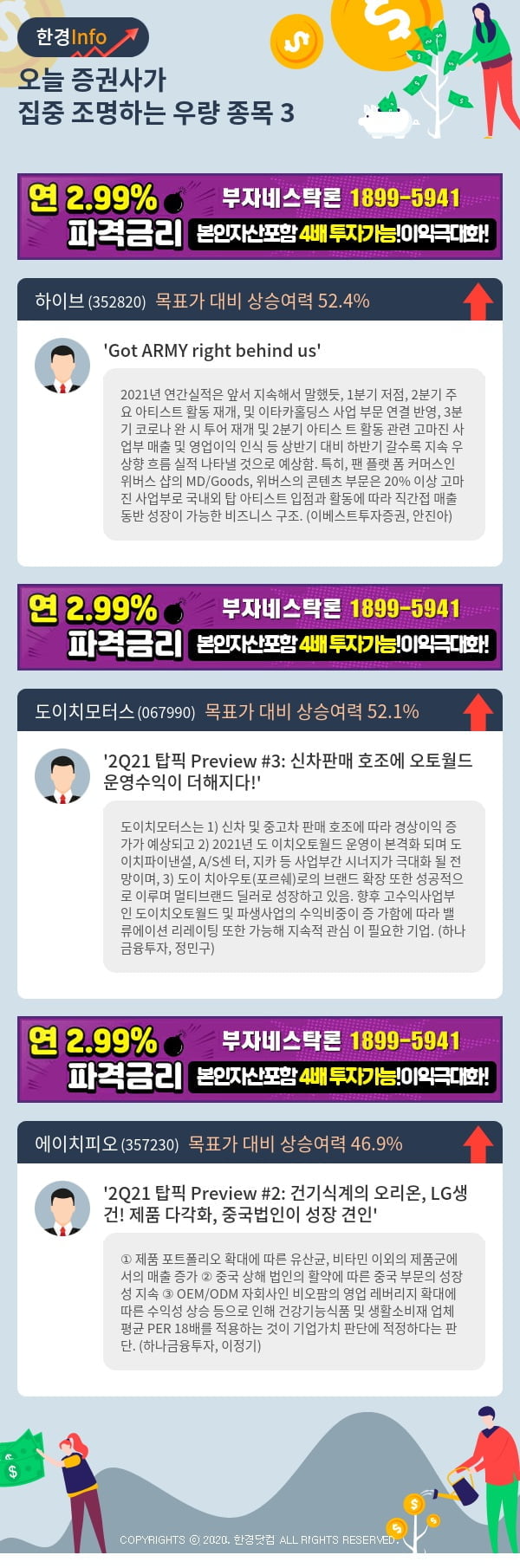 [포커스]오늘 증권사가 집중 조명하는 우량 종목 3