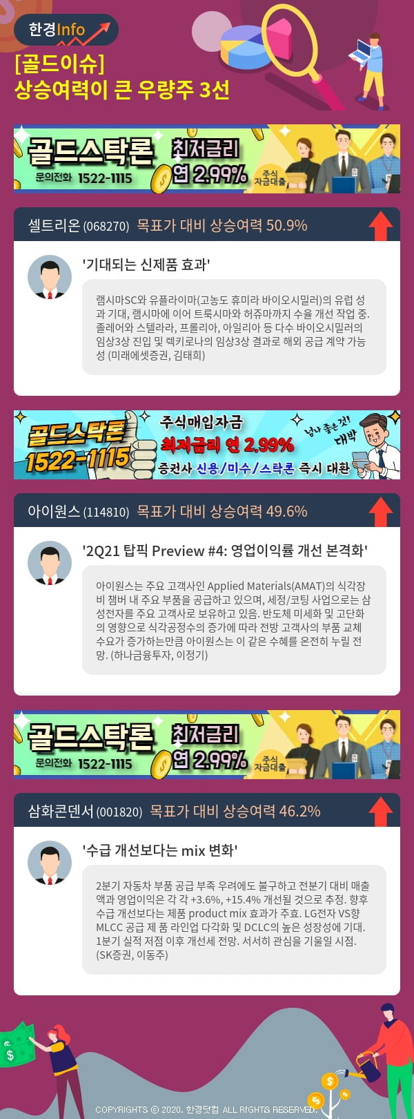 [골드이슈] 상승여력이 큰 우량주 3선