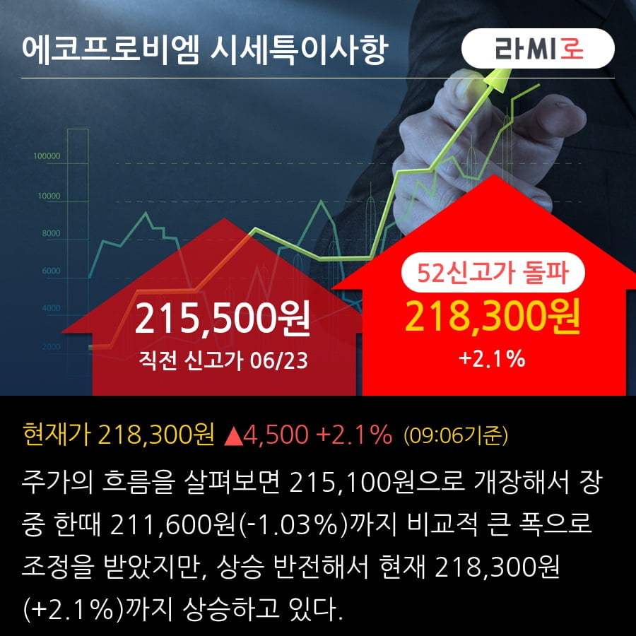 '에코프로비엠' 52주 신고가 경신, 기관 9일 연속 순매수(37.9만주)