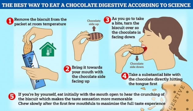 초콜릿 쿠키를 맛있게 먹는 방법 /사진=데일리메일 