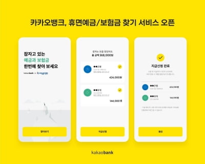 "1조원 찾아가세요"…카카오뱅크, 휴면 예금·보험금 조회 서비스 출시