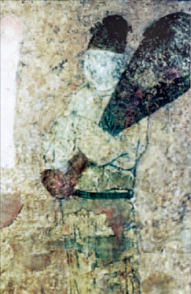 중국 지린성 옌볜시 화룽현 용두산 근처에 있는 발해 문왕의 넷째 딸 정혜공주의 묘에서 발견된 벽화. 