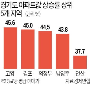 고양·김포 아파트값 껑충…1년새 45% 올랐다 | 한국경제