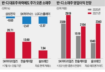 발묶인 반·디…'소재株' SK머티리얼즈는 질주