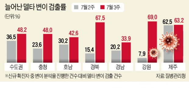 강원·경북·제주 60% 넘게 델타 감염…정부 "더 강력한 조치 검토"