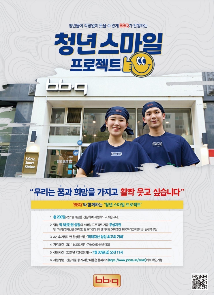 BBQ 윤홍근 회장 "청년 창업 프로젝트에 200억원 지원"