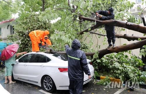 태풍 '인파' 중국 상륙…상하이 일대 하루 최대 500㎜ 폭우