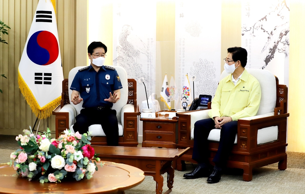 김창룡 경찰청장 "충남 주취자 응급의료센터 고마워요"