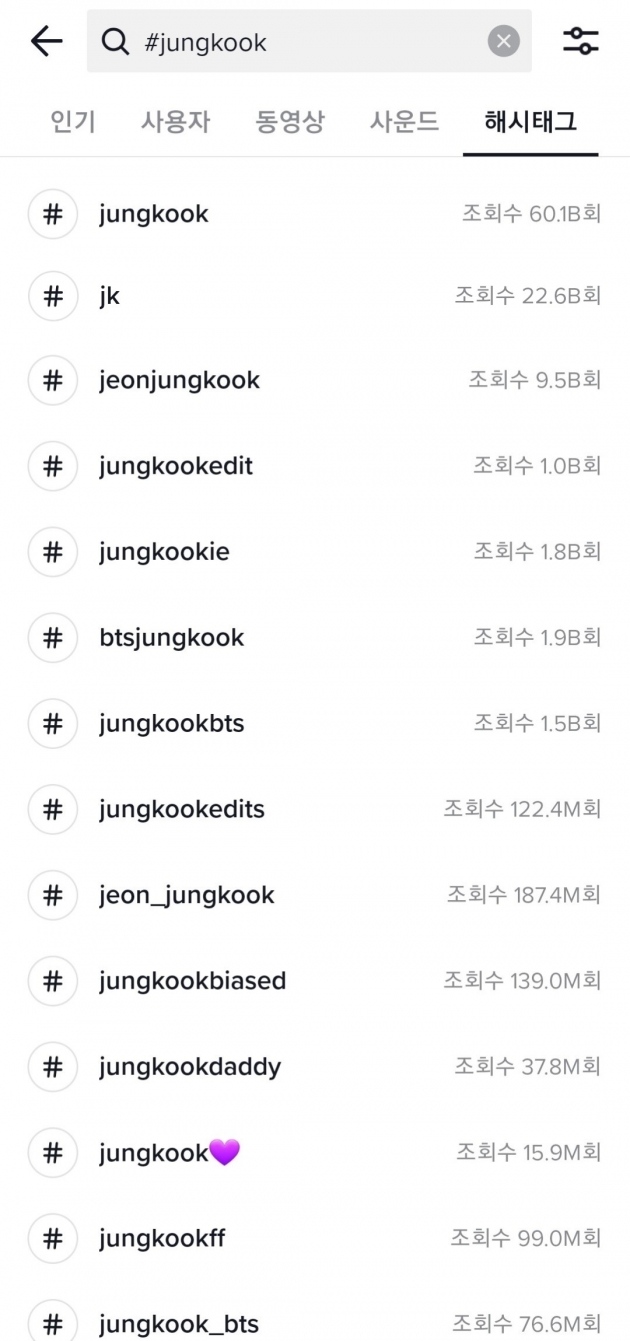 '틱톡킹' 방탄소년단 정국, 틱톡 '#jungkook' 600억뷰 돌파 '전 세계 개인 1위' 기록'