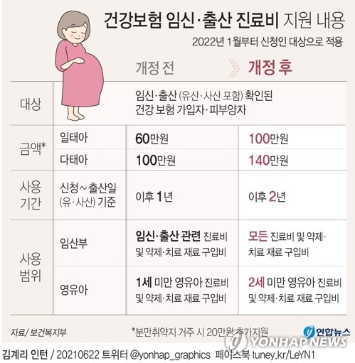 내년부터 한자녀 임신땐 진료비 100만원 지원…쌍둥이는 140만원