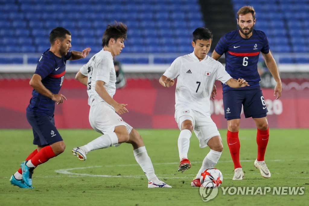 -올림픽- 일본축구, 최종전서 프랑스 4-0 완파…결승 가야 한일전