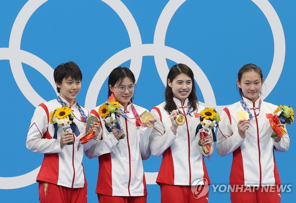 -올림픽- 중국, 여자 계영 800ｍ서 세계신기록…사상 첫 금메달