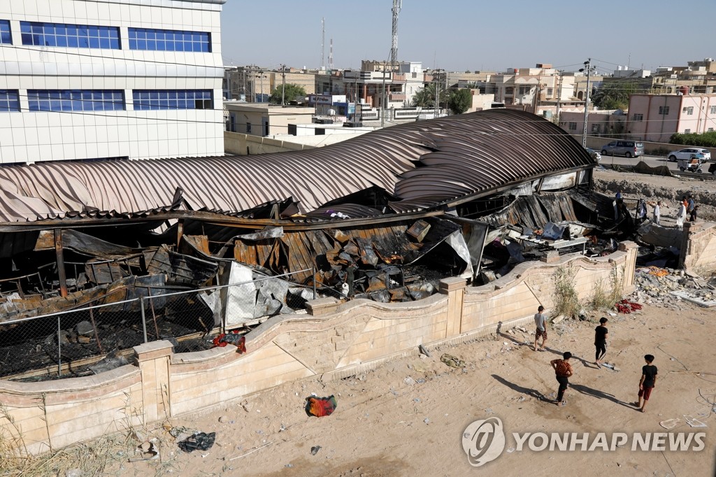 이라크 당국 "코로나 치료 병원 화재 사망자 92명으로 늘어"