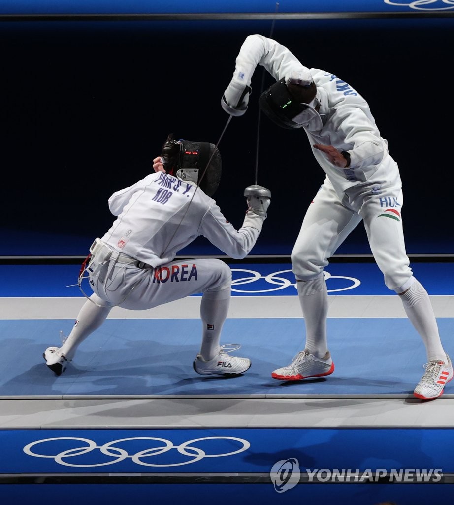 -올림픽- 박상영, 8강서 세계 1위 시클로시에 패배…2연패 도전 무산(종합)