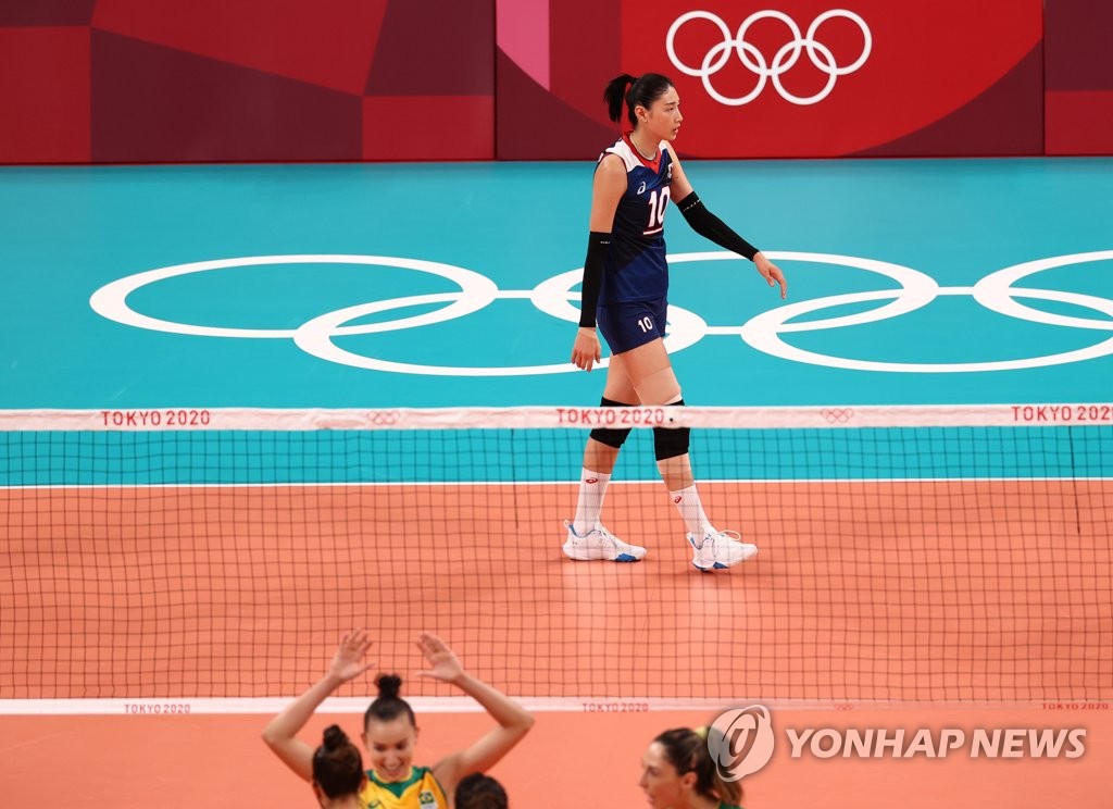 -올림픽- 김연경만으로는 역부족…한국배구, 브라질에 완패