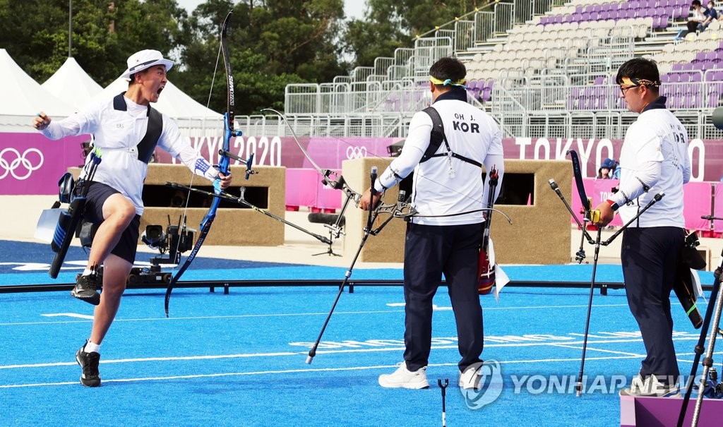 [긴급] 한국 남자양궁, 올림픽 단체전 2연패 달성