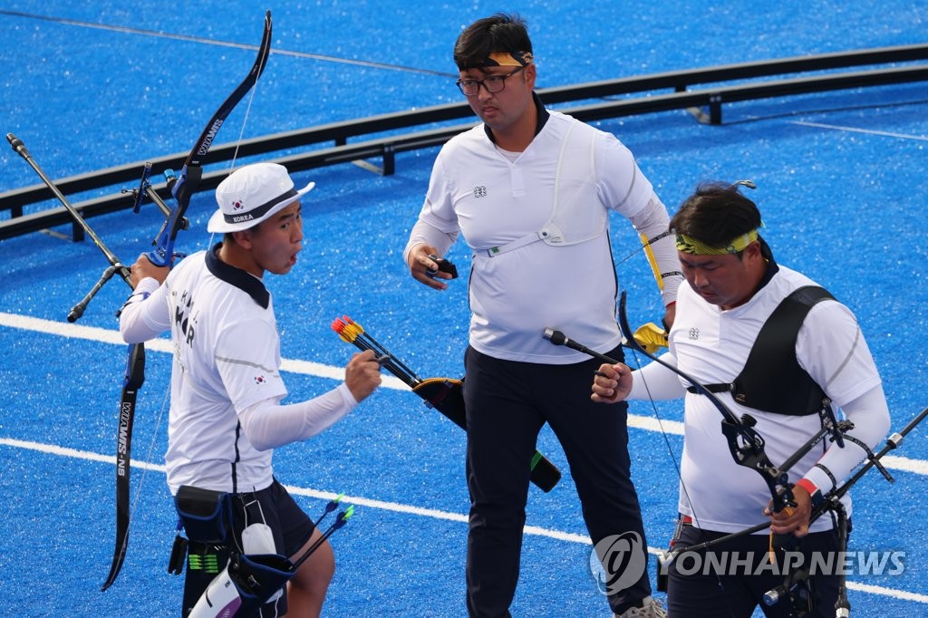 [올림픽] 양궁, 남자 단체전도 금메달…전 종목 석권까지 '-2'(종합)