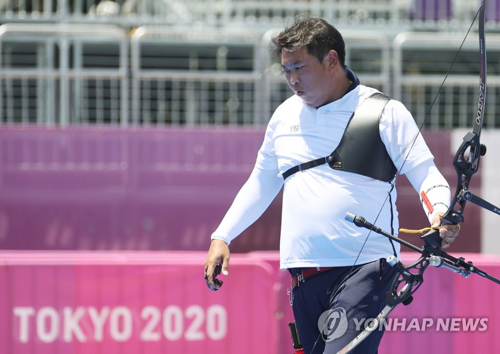 [올림픽] 32강서 허무하게 끝난 오진혁의 2관왕 도전…"시원섭섭하네요"