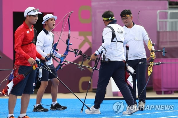 [올림픽] 남자양궁, 슛오프 명승부 끝에 일본 꺾고 결승행