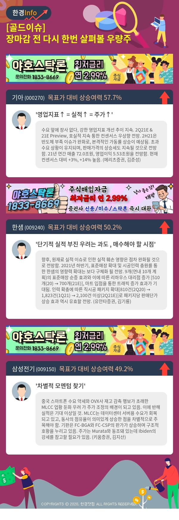 [골드이슈] 장마감 전 다시 한번 살펴볼 우량주