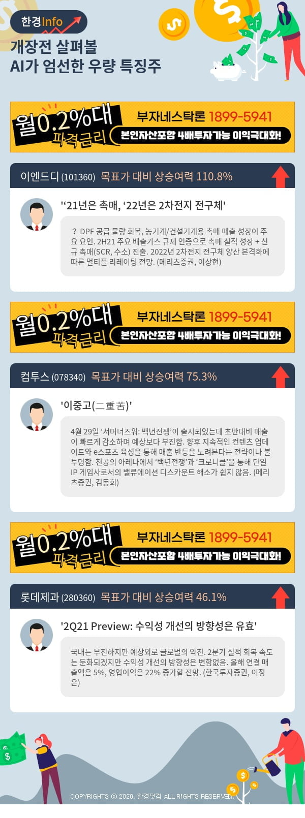 [포커스]개장전 살펴볼 AI가 엄선한 우량 특징주