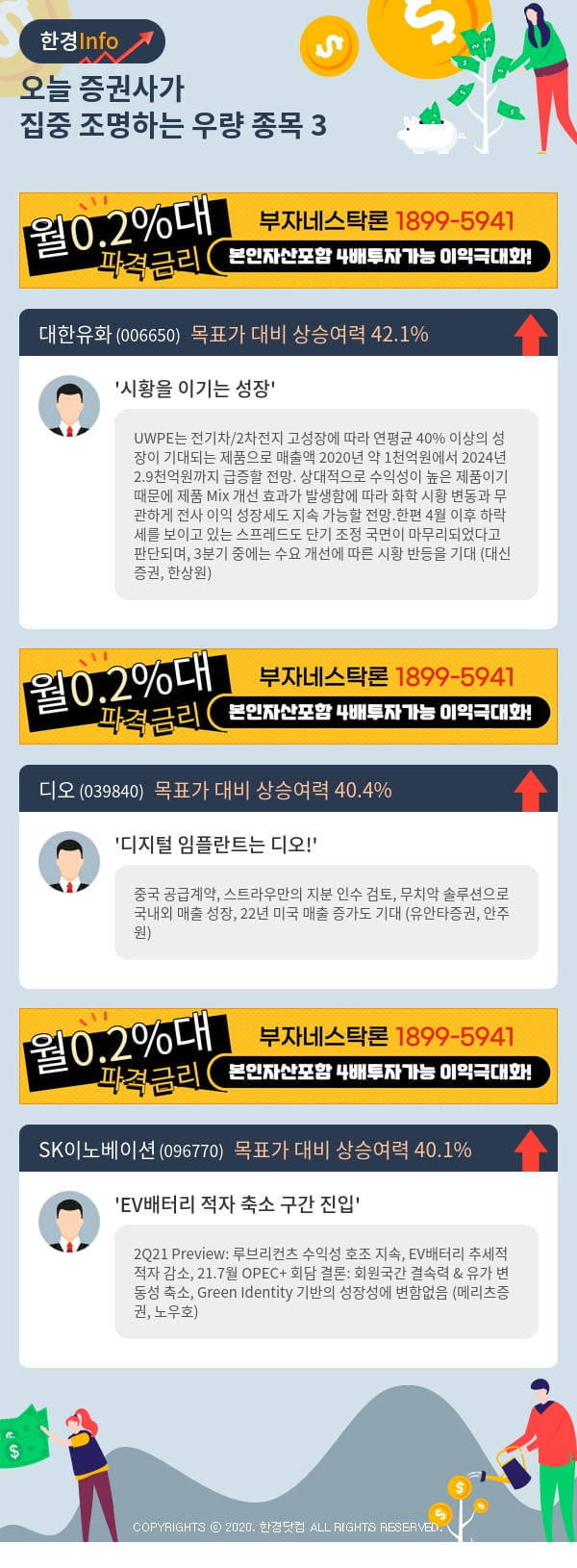 [핫클릭]오늘 증권사가 집중 조명하는 우량 종목 3