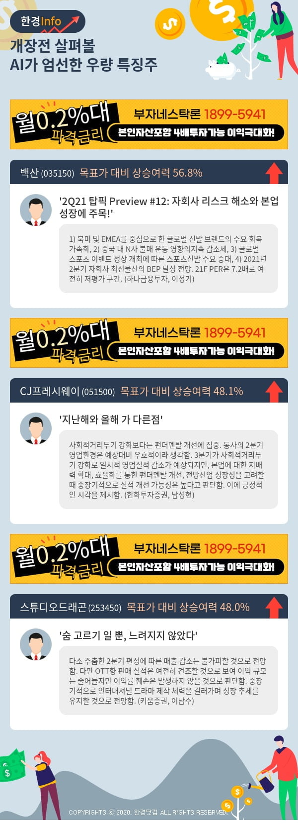 [핫클릭]개장전 살펴볼 AI가 엄선한 우량 특징주