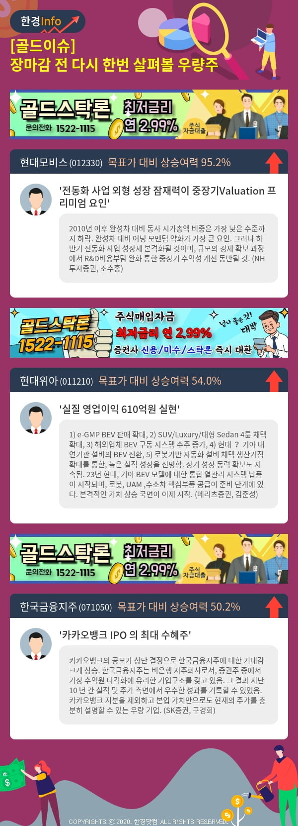 [골드이슈] 장마감 전 다시 한번 살펴볼 우량주