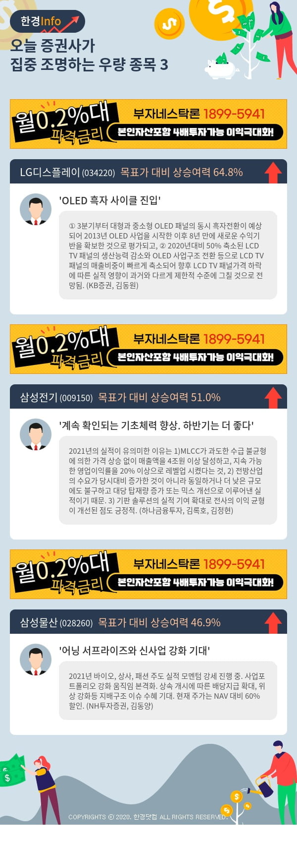 [핫클릭]오늘 증권사가 집중 조명하는 우량 종목 3